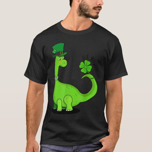 Dinosaurus Shamrock St. Patrick's Day Jongens Meis T-shirt (Voorkant)