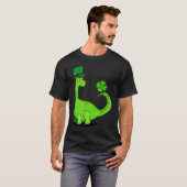 Dinosaurus Shamrock St. Patrick's Day Jongens Meis T-shirt (Voorkant volledig)