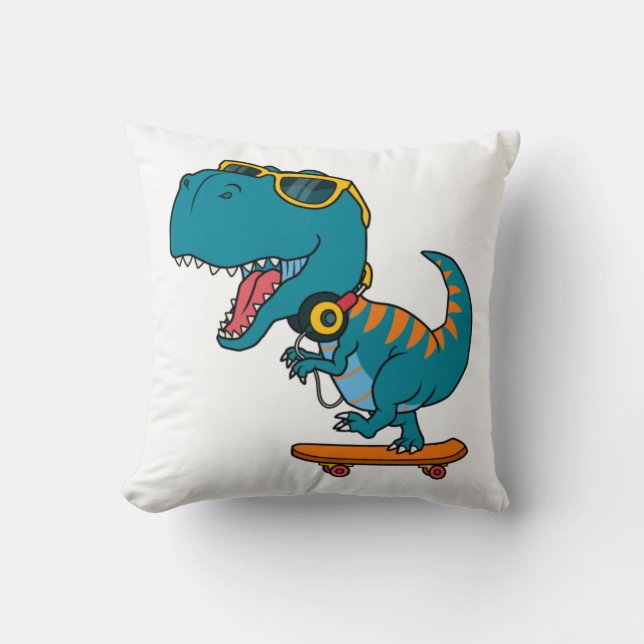 dinosaurus skateboard kussen (Voorkant)
