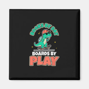 Dinosaurus Skateboarden Boeken Dino Speel Pret Act Magneet