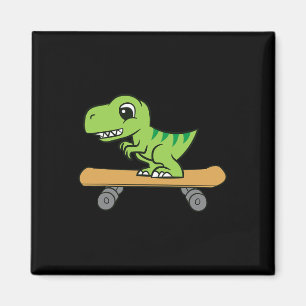 Dinosaurus Skateboarden Schattige Skateboard Dinos Magneet