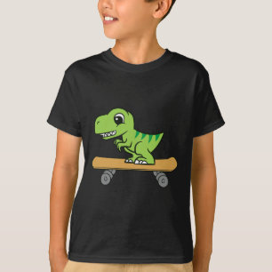 Dinosaurus Skateboarden Schattige Skateboard Dinos T-shirt
