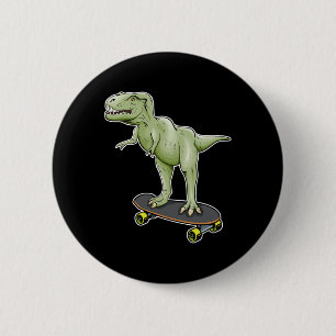 Dinosaurus Skateboarden T-rex Dino Dinosaurus  Ronde Button 5,7 Cm
