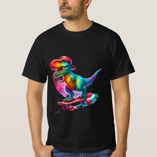 Dinosaurus Skateboarden T-shirt (Voorkant)