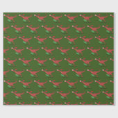 Dinosaurus Skater Kerstman Hoed Cadeaupapier (Vlak)