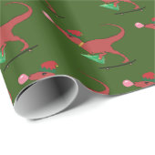 Dinosaurus Skater Kerstman Hoed Cadeaupapier (Rol Hoek)