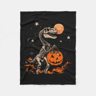 Dinosaurus Skelet Enge Pompoen Maan Halloween Boy Fleece Deken