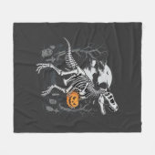 Dinosaurus Skelet Halloween Pompoen Begraafplaats Fleece Deken (Voorkant (Horizontaal))