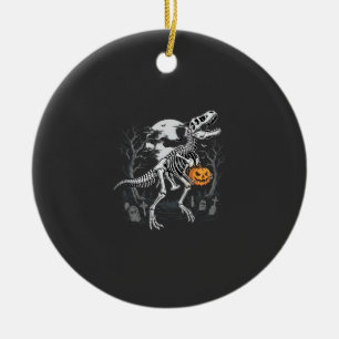 Dinosaurus Skelet Halloween Pompoen Begraafplaats  Keramisch Ornament
