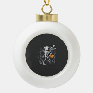 Dinosaurus Skelet Halloween Pompoen Begraafplaats Keramische Bal Ornament