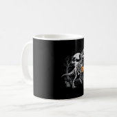 Dinosaurus Skelet Halloween Pompoen Begraafplaats Koffiemok (Voorkant links)