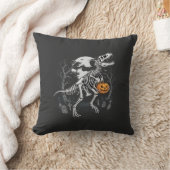 Dinosaurus Skelet Halloween Pompoen Begraafplaats Kussen (Deken)