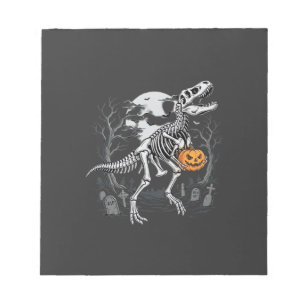 Dinosaurus Skelet Halloween Pompoen Begraafplaats  Notitieblok