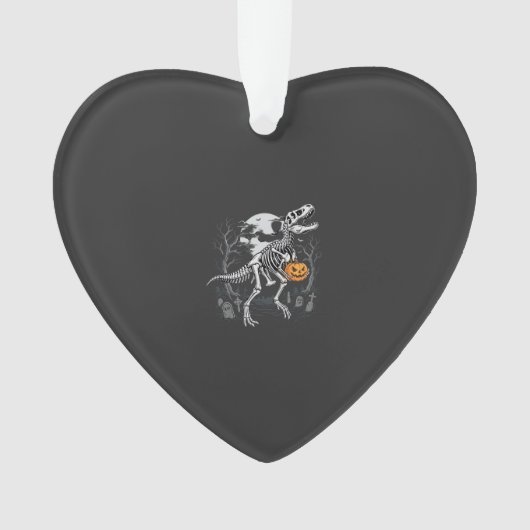 Dinosaurus Skelet Halloween Pompoen Begraafplaats Ornament (voorkant)