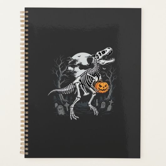 Dinosaurus Skelet Halloween Pompoen Begraafplaats  Planner (Voorkant)