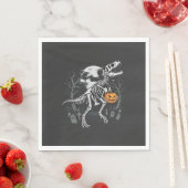 Dinosaurus Skelet Halloween Pompoen Begraafplaats Servet (Insitu)