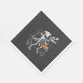 Dinosaurus Skelet Halloween Pompoen Begraafplaats Servet (Hoek)