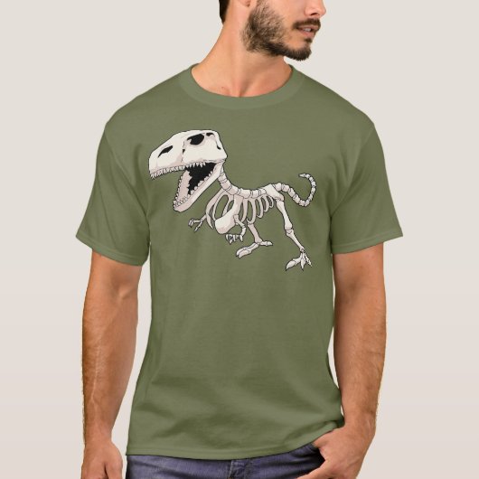 Dinosaurus skelet paleontoloog t-shirt (Voorkant)