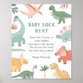 Dinosaurus Sokken Jacht Poster (Voorkant)