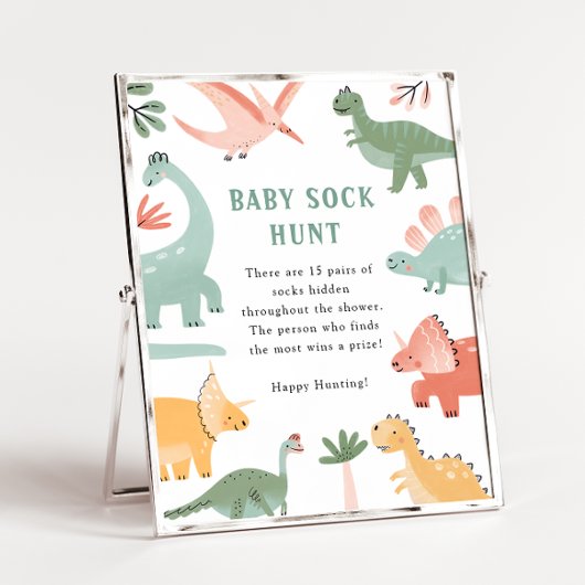 Dinosaurus Sokken Jacht Poster