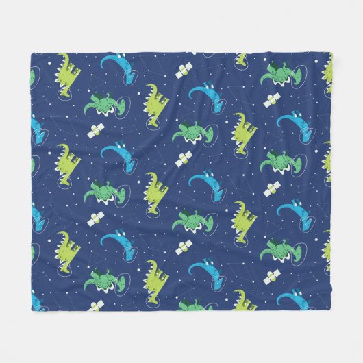 Dinosaurus Space dino kinder Pattern Gift Cute Sum Fleece Deken (Voorkant (Horizontaal))