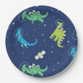 Dinosaurus Space dino kinder Pattern Gift Cute Sum Papieren Bordje (Voorkant)