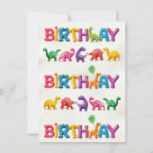 Dinosaurus Speelgoed verjaardagsfeest Kaart (Achterkant)