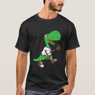 Dinosaurus speelt Lacrosse Cool Dino Teamsport Gif T-shirt