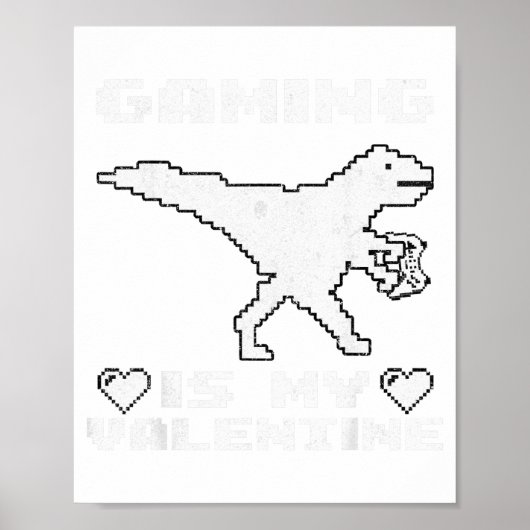 Dinosaurus speelt videogames Grappige gaming voor Poster (Voorkant)