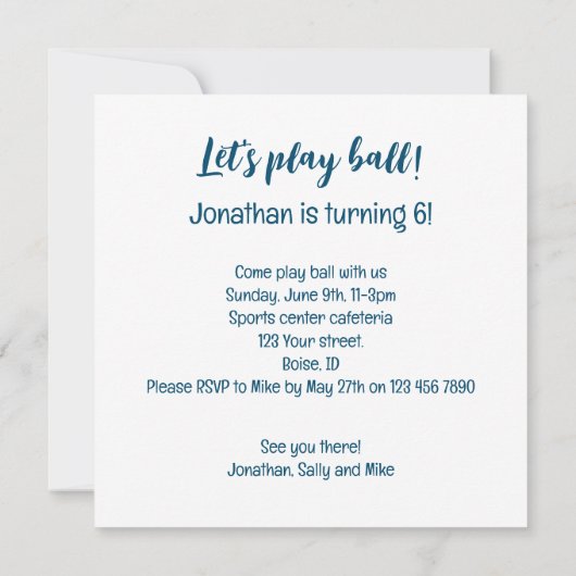 Dinosaurus spelen bal, stegosaurus verjaardag uitn kaart (Achterkant)