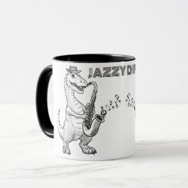 Dinosaurus spelen saxofoon Mok