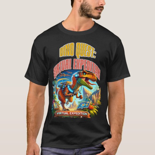 Dinosaurus spelen van videogames - Dino Quest Virt T-shirt (Voorkant)