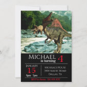 Dinosaurus Spinosaurus landschap verjaardagsfeestj Kaart (Voorkant)