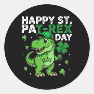 Dinosaurus St. Patrick's Dag Lucky Shamrock Ierse  Ronde Sticker