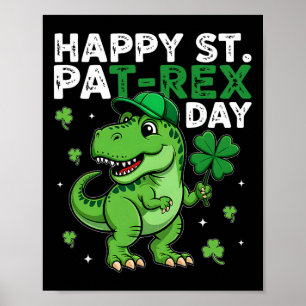 Dinosaurus St. Patrick's Day Lucky Shamrock Ierse  Poster
