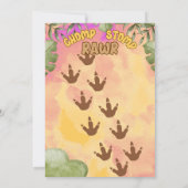 Dinosaurus Stamper Chomp Rawr 4de verjaardagsfeest Kaart (Achterkant)