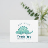 Dinosaurus Stegosaurus Bedankt Briefkaart (Staand voorkant)
