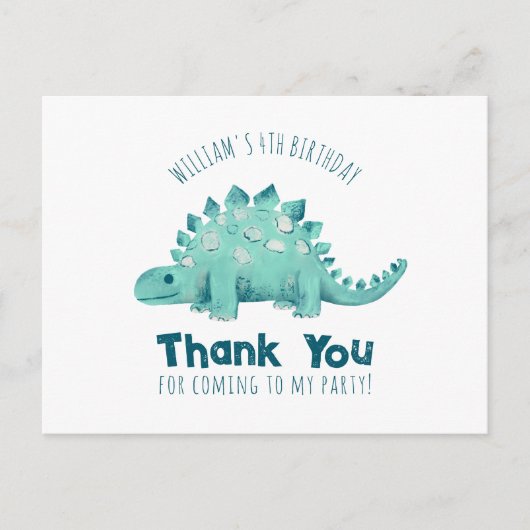 Dinosaurus Stegosaurus Bedankt Briefkaart (Voorkant)