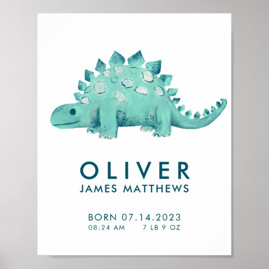 Dinosaurus Stegosaurus geboorte statistieken poste Poster (Voorkant)