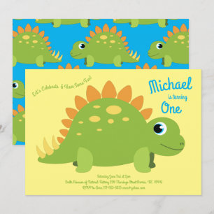 Dinosaurus Stegosaurus Kinder 1e Verjaardag Dino P Kaart
