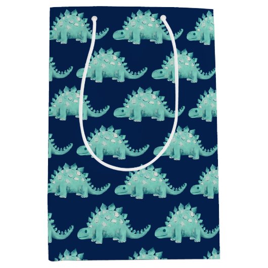 Dinosaurus Stegosaurus Kinderverjaardag Medium Cadeauzakje (Voorkant)
