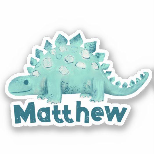 Dinosaurus Stegosaurus Naam Sticker (Voorkant)