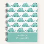 Dinosaurus Stegosaurus patroon Naam Notitieboek (Voorkant)