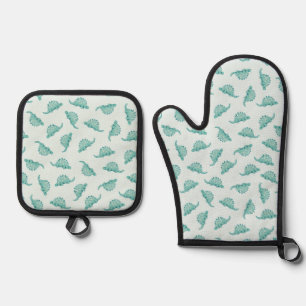 Dinosaurus Stegosaurus patroon Ovenwant & Pannenlap Set