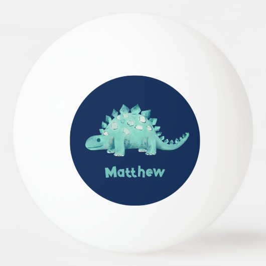 Dinosaurus Stegosaurus Voornaam Pingpongbal (Voorkant)