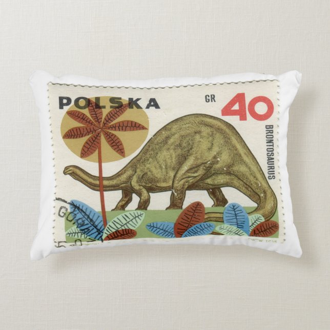 Dinosaurus stempel accent kussen (Voorkant)
