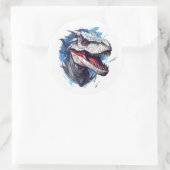 dinosaurus-Sticker Ronde Sticker (Tas)