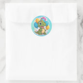 Dinosaurus sticker voor verjaardagsfeestje (Tas)