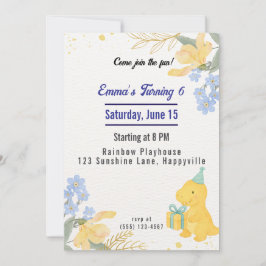 Dinosaurus Stomp Chomp Rawer Girl Verjaardagsfeest Kaart