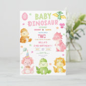 Dinosaurus Stomp Chomp Rawer Verjaardagsfeestje Me Kaart (Staand voorkant)